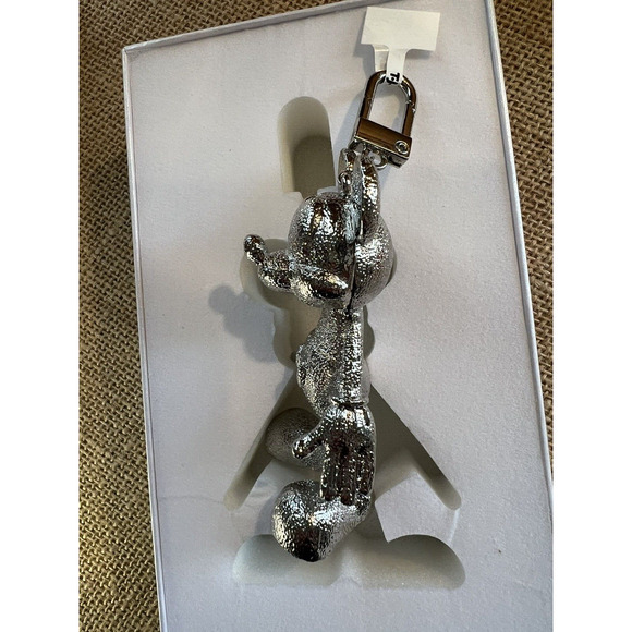 Disney X Baublebar Silver Mickey Mouse Bag Charm Keychain-Rare/HTF - Picture 4 of 8